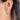 Sterling Silver Birthstone Drop Earrings with December birthstones shown worn in a model's ear