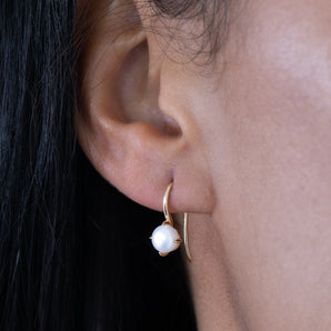 Pearl Drop Earrings In Sterling Silver