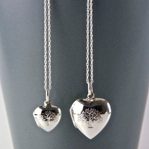 Tree Of Life Heart Locket Necklace Sterling Silver