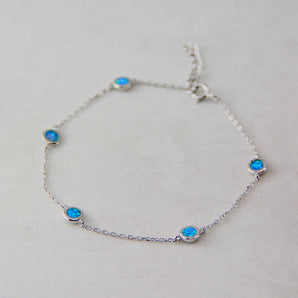 Sterling Silver Opal Bracelet on a flat surface