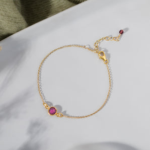 Gold Filled Personalised Birthstone Bracelet