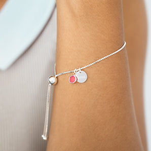 Birthstone Adjustable Sliding Bracelet