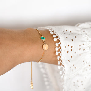 Gold Birthstone Sliding Bracelet