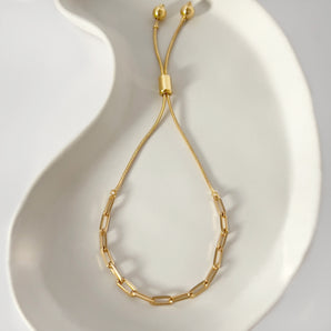 Gold Filled Link Chain Sliding Bracelet