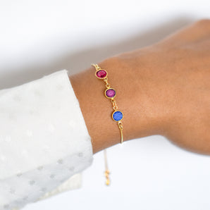 Family birthstone bracelet slider