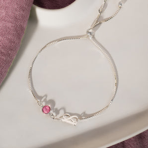 Sterling Silver 18th Birthday Birthstone Bracelet