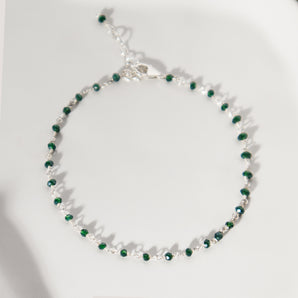 Sterling Silver Green Gemstone Bracelet