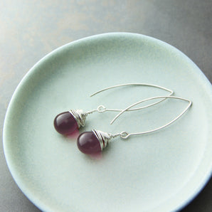 All Wrapped Up Glass Drop Silver Earrings