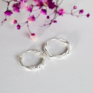 Sterling Silver Twisted Hoop Earrings