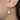 Silver star-shaped earrings worn by a person
