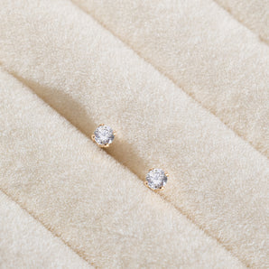 Close up view of Gold Filled Diamond Stud Earrings