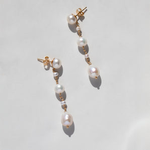 Gold Pearl Drop Earrings