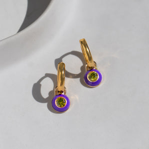 Purple And Green Hoop Earrings