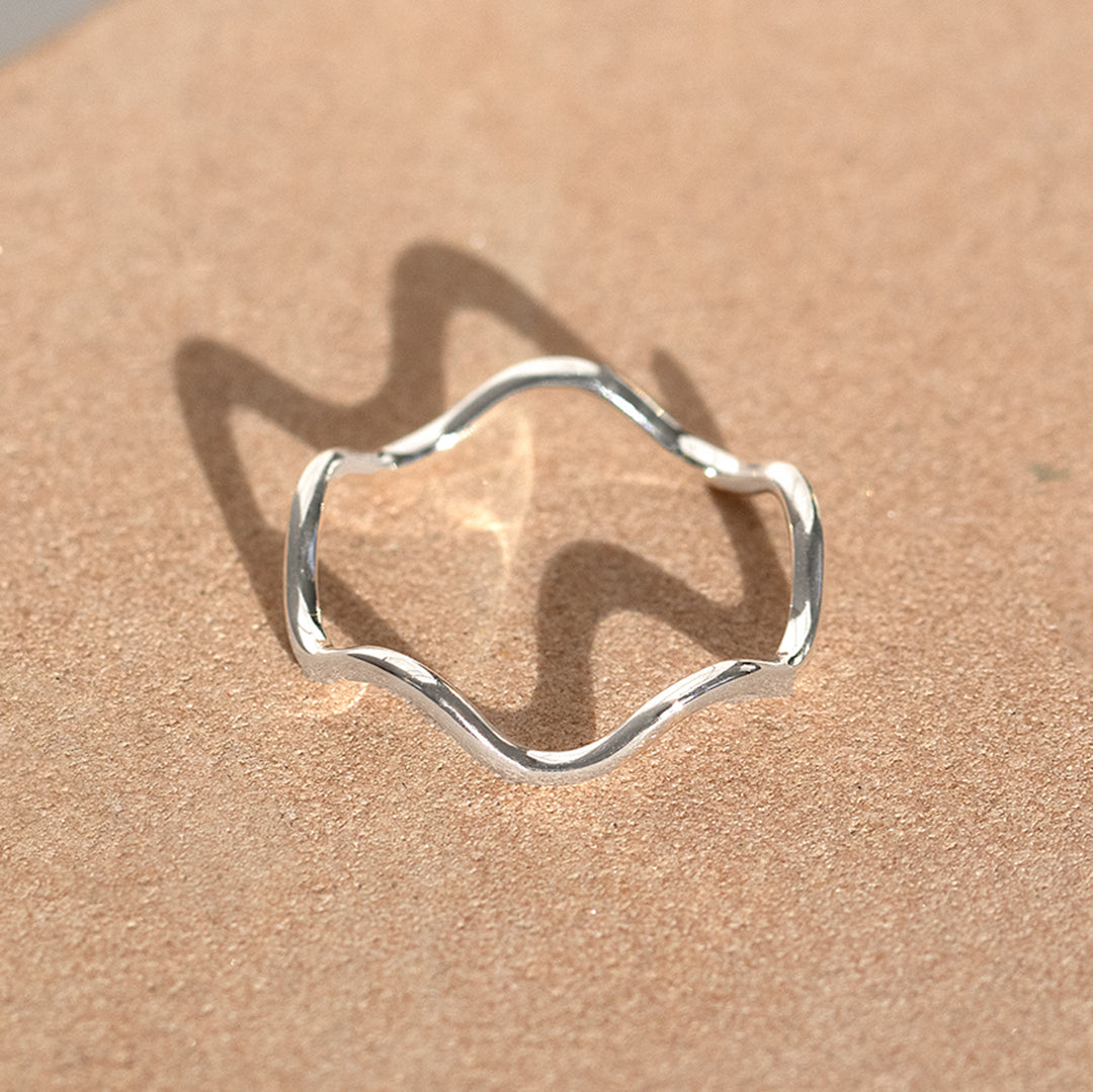 Shockwave Ripple Rings Sterling Silver Ripple Wave Ring - Gaamaa