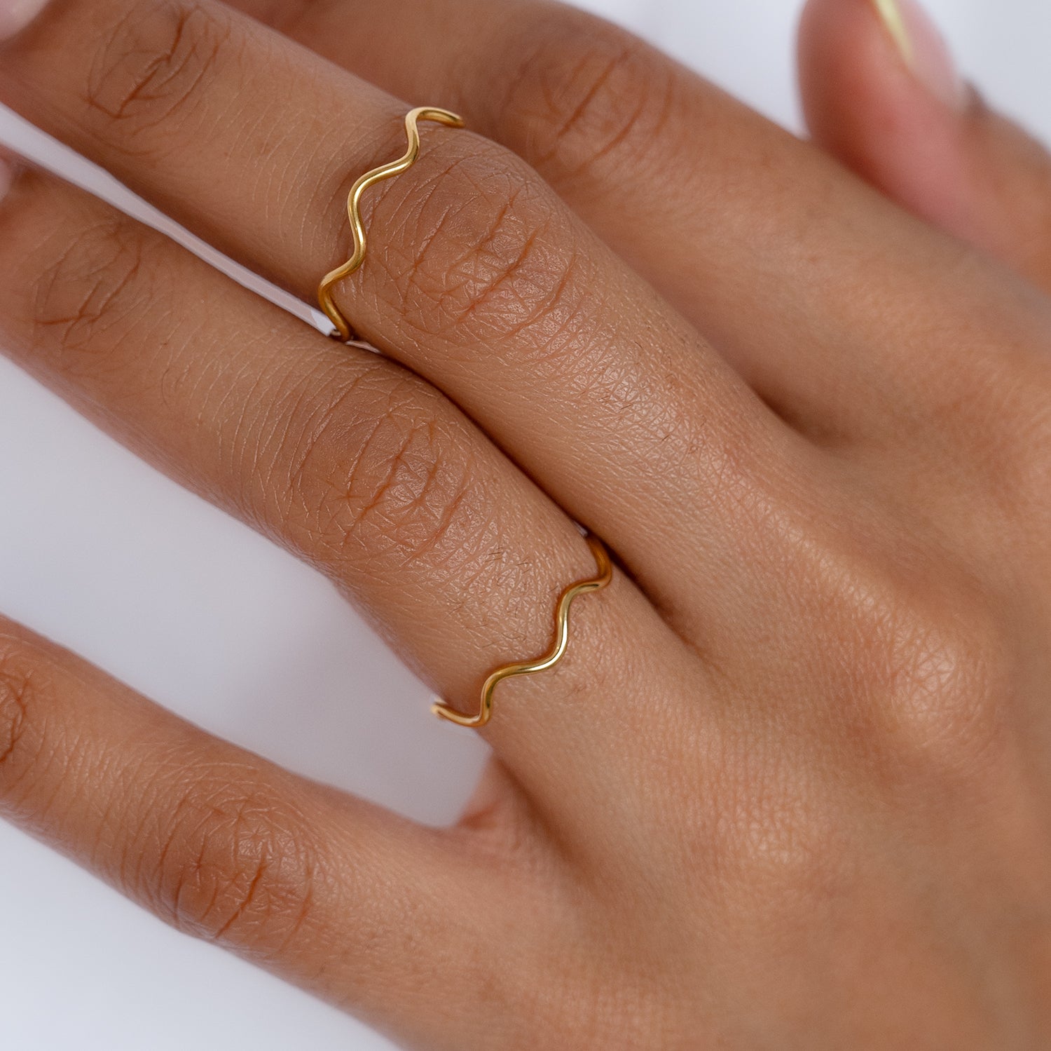 Shockwave Ripple Rings Gold Plated Ripple Wave Ring Non Tarnish - Gaamaa
